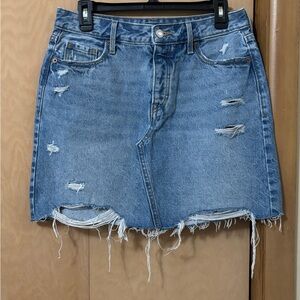 Old Navy Blue Distressed Womens Mini Skirt
